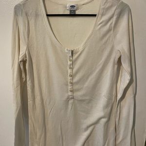 Off white Henley long sleeve